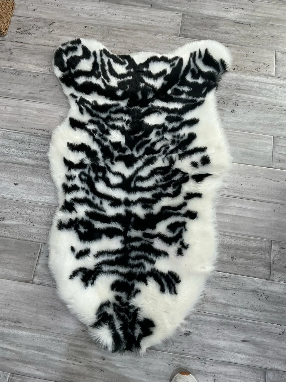 Black & White Faux Fur Lined Robe - Women Intimates & Sleepwear
